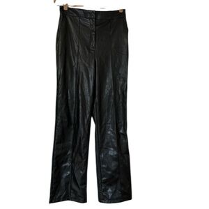 ASOS Vegan Leather Trousers Black Womens 8